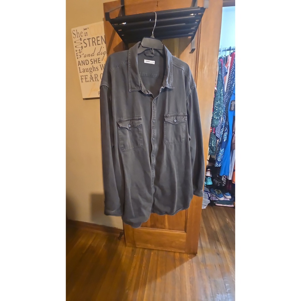 Sonoma Goods for Life Black Denim Shacket Button Up 100% Cotton Size 4XB